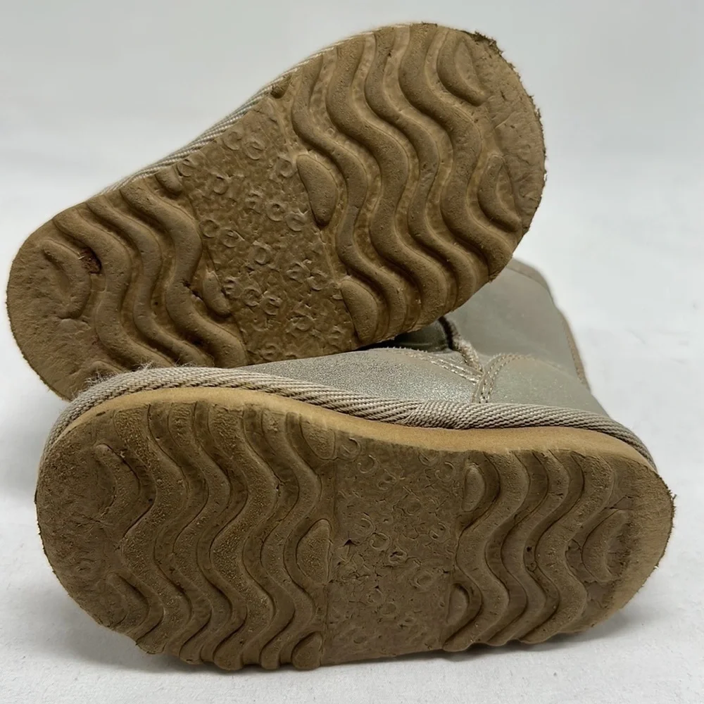 Childrens Toddler Kids Metallic Gold Boots Size 5